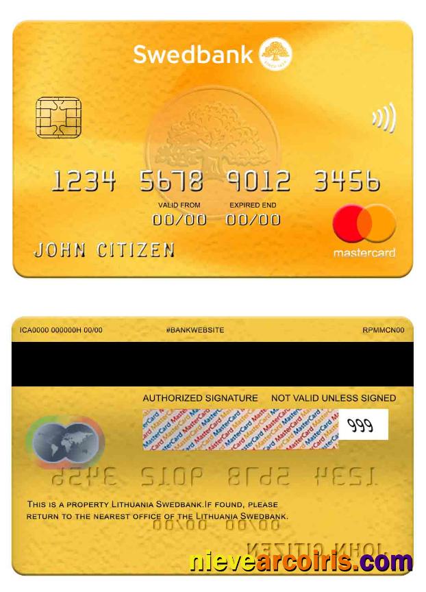 Lithuania Swedbank mastercard